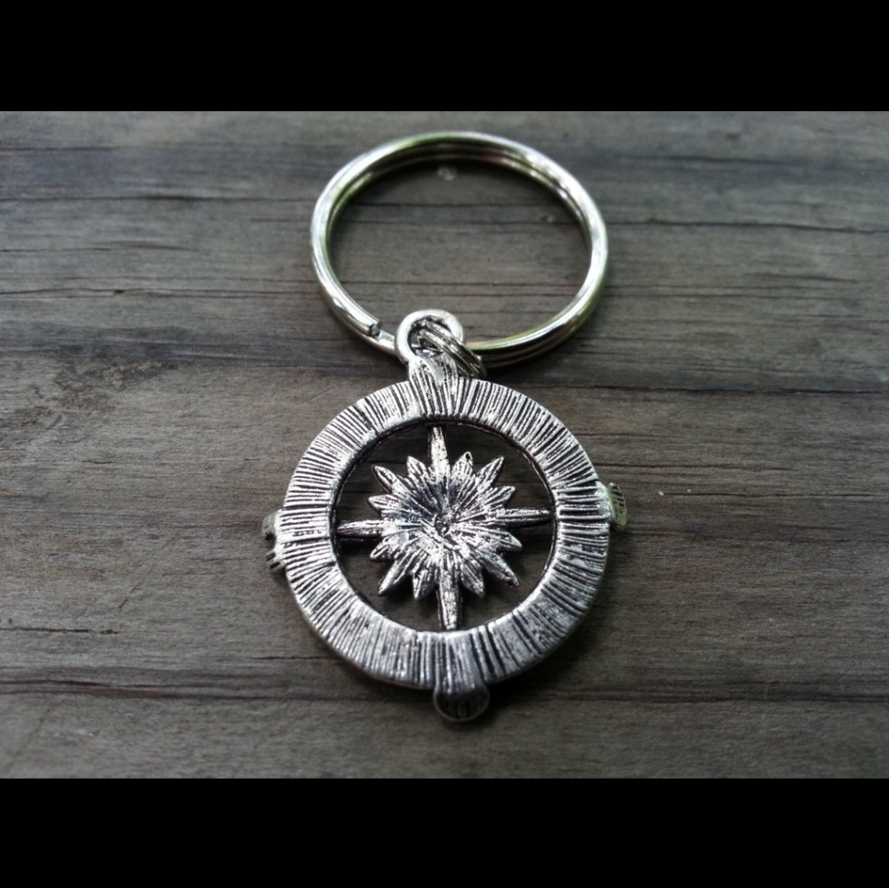 Compass Keychain Nautical Traveler Travel - Picture 5 of 7